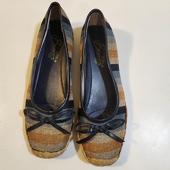 BEACON Fashion And Fit Stripes flat ballet comfy shoes size 8 - Picture 5 of 14